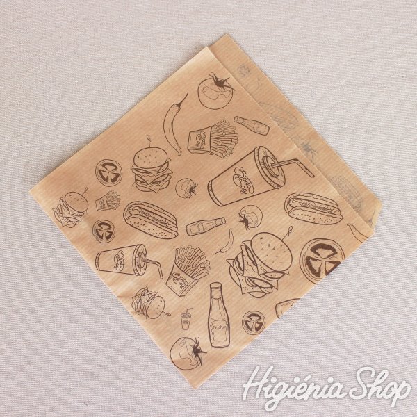 BontaBag Street Food mintás hamburger zacskó / hamburger tasak - 1000 db