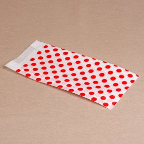 BontaBag 1 kg-os papírtasak piros pöttyös design mintával - 200 db
