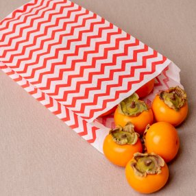 BontaBag 1 kg-os papírtasak piros cikk-cakk design mintával - 200 db