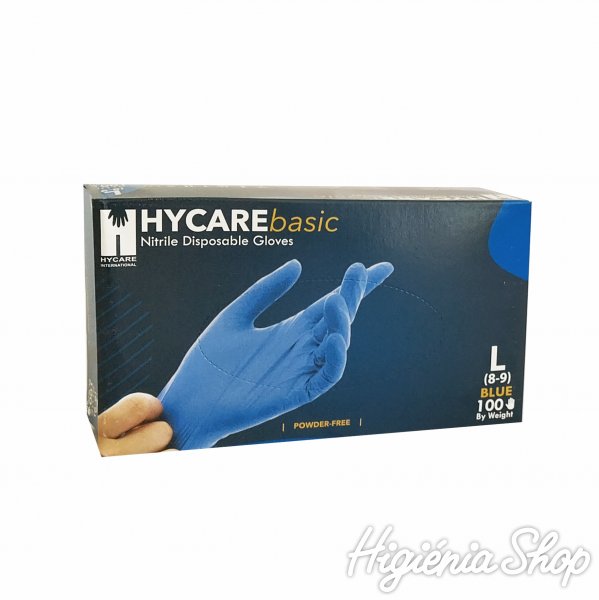 Púdermentes kesztyű nitril L-es méret kék (100 db)