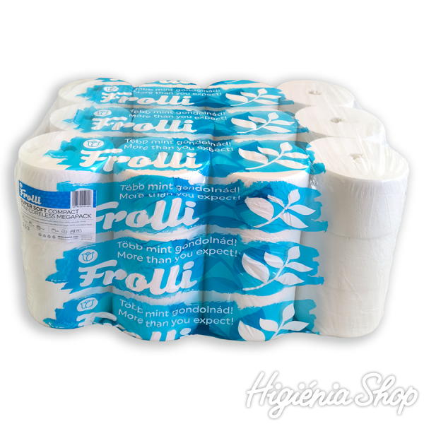 WC Papír Frolli SuperSoft Compact Mini Megapack - hüvely nélkül - 2 rétegű - 36 extra hosszú tekercs