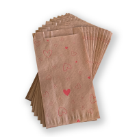 BontaBag 1 kg-os barna papírtasak piros szívecskés design mintával - 100 db