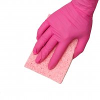 Púdermentes kesztyű nitril M-es méret pink (100 db)