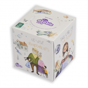 Double Care papírzsebkendő mintás dobozban - 60 db 