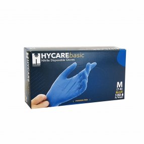 Púdermentes kesztyű nitril M-es méret kék (100 db)